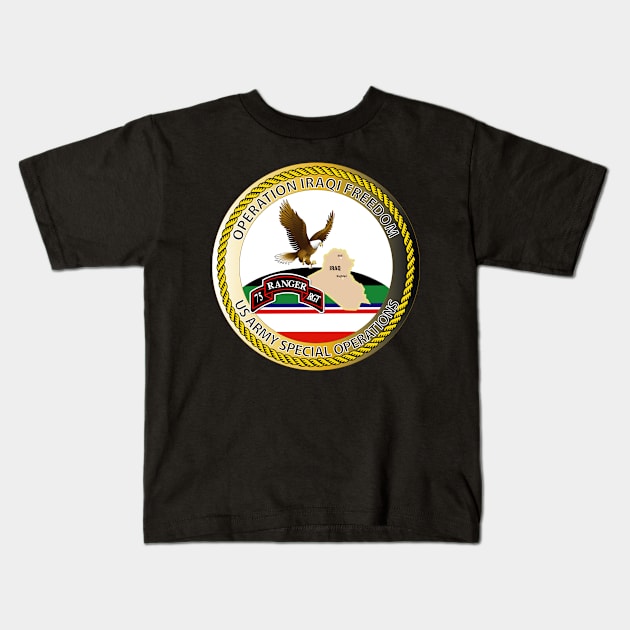 OIF - Emblem - Operation Iraqi Freedom - RGR Kids T-Shirt by twix123844